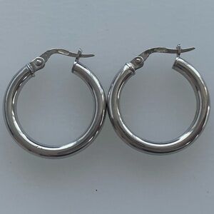 Classic Sterling Silver Hoop Earrings - Women Jewelry